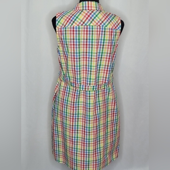 Tommy Hilfiger Sleeveless Tie Waist Summer Button-Down Shirt Dress - Size 8 - Picture 7 of 13